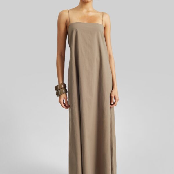 The Frankie Shop Square Cami Sundress - Birch - Oversized Minimalist Dresses in Beige - Shop at Coveti