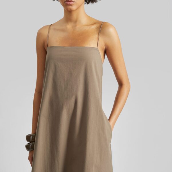 The Frankie Shop Square Cami Sundress - Birch - Oversized Minimalist Dresses in Beige - Shop at Coveti