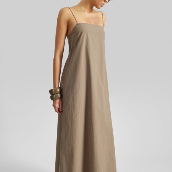 The Frankie Shop Square Cami Sundress - Birch - Oversized Minimalist Dresses in Beige - Shop at Coveti