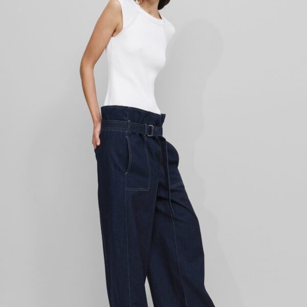 The Frankie Shop Square Jeans - Navy - Oversized Minimalist Pants in Blue - Shop at Coveti