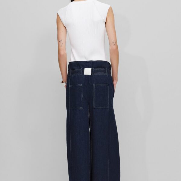 The Frankie Shop Square Jeans - Navy - Oversized Minimalist Pants in Blue - Shop at Coveti