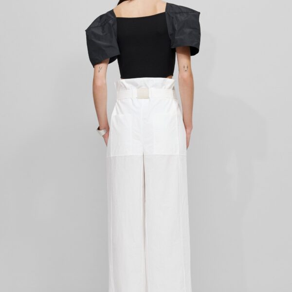 The Frankie Shop Square Shoulder Bodysuit - Black - Oversized Minimalist Tops in Black - Shop at Coveti