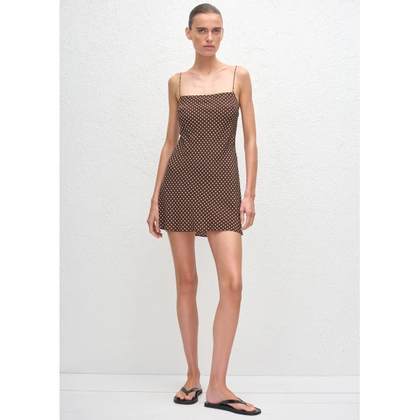 The Frankie Shop Square Slip Mini Dress - Polka Dot - Oversized Minimalist Dresses in Multicolour - Shop at Coveti