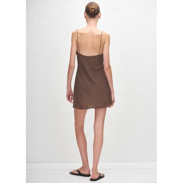 The Frankie Shop Square Slip Mini Dress - Polka Dot - Oversized Minimalist Dresses in Multicolour - Shop at Coveti