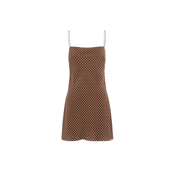 The Frankie Shop Square Slip Mini Dress - Polka Dot - Oversized Minimalist Dresses in Multicolour - Shop at Coveti