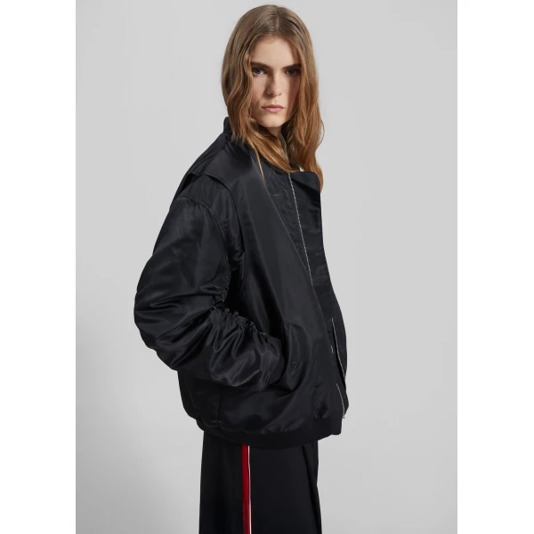 The Frankie Shop Stellan Faux Shearling Oversized Bomber Jacket – Black, view 5