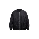 The Frankie Shop Stellan Faux Shearling Oversized Bomber Jacket - Black - Oversized Minimalist Jackets in Black - Shop at Coveti