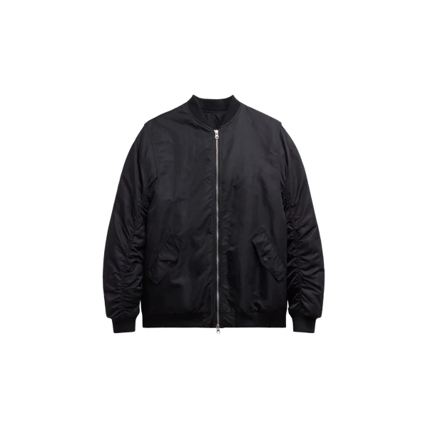 The Frankie Shop Stellan Faux Shearling Oversized Bomber Jacket - Black - Oversized Minimalist Jackets in Black - Shop at Coveti