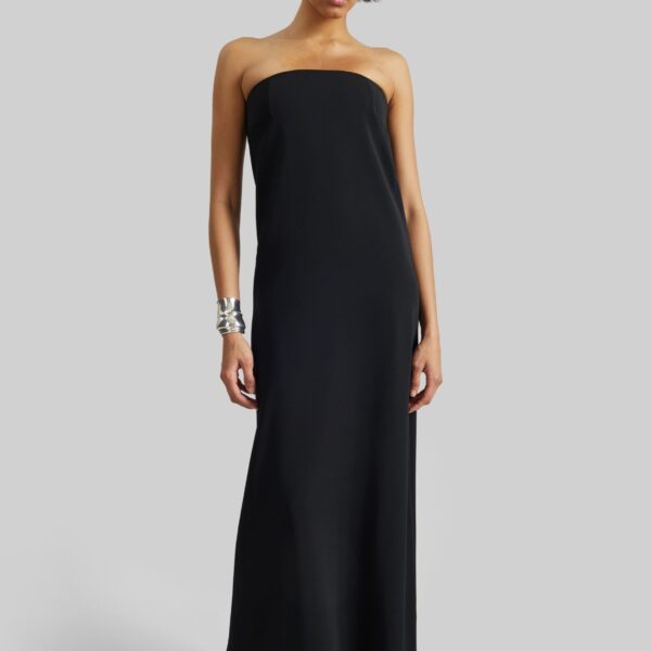 The Frankie Shop Strapless Dress - Black - Oversized Minimalist Dresses in Black - Shop at Coveti