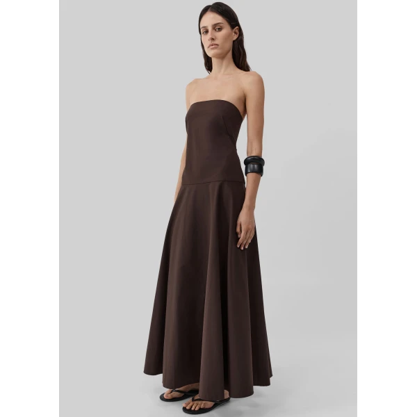 The Frankie Shop Strapless Rouleau Dress – Bark, view 2