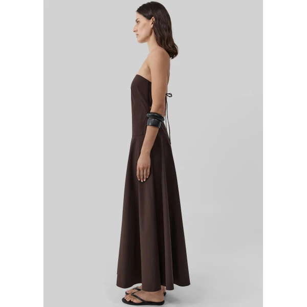 The Frankie Shop Strapless Rouleau Dress – Bark, view 5
