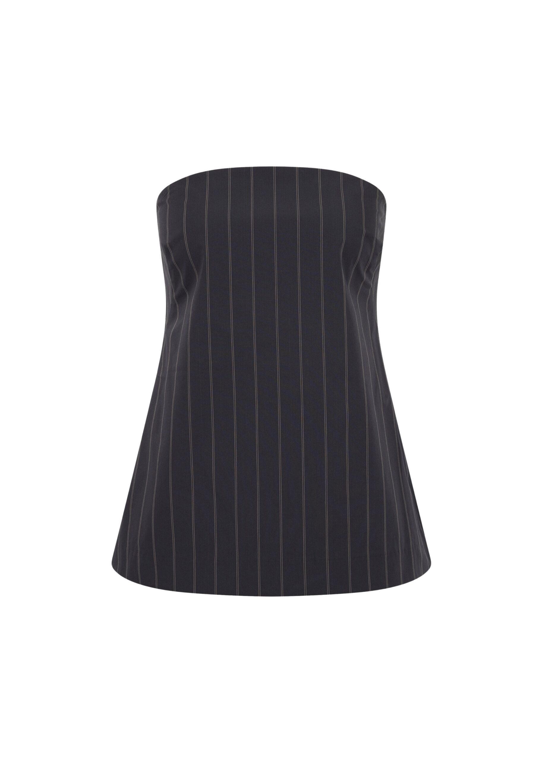Strapless Rouleau Tie Top – Ink Stripe