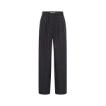 The Frankie Shop Stripe Relaxed Pleat Pants - Ink Stripe - Oversized Minimalist Pants in Multicolour - Shop at Coveti