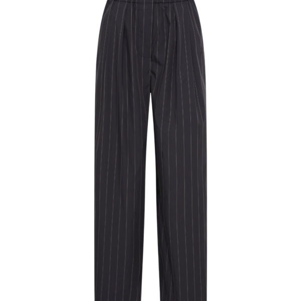 The Frankie Shop Stripe Relaxed Pleat Pants - Ink Stripe - Oversized Minimalist Pants in Multicolour - Shop at Coveti