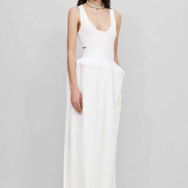 The Frankie Shop Structured Skirt - Ivory - Oversized Minimalist Skirts in Ivory - Shop at Coveti