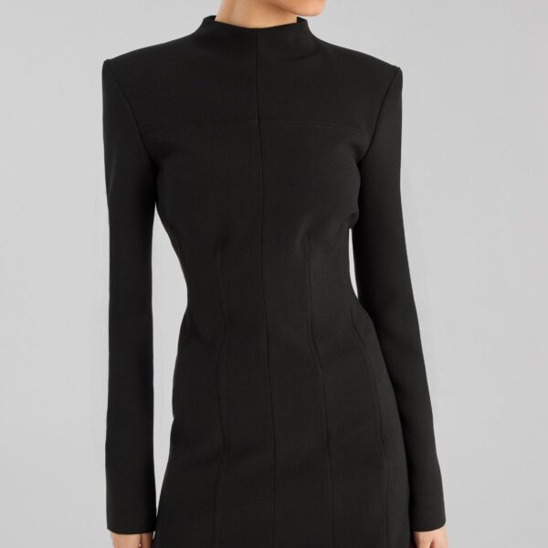 The Frankie Shop Suiting LS Mini Dress - Black - Oversized Minimalist Dresses in Black - Shop at Coveti