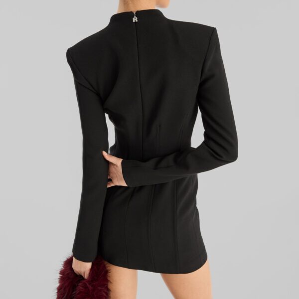 The Frankie Shop Suiting LS Mini Dress - Black - Oversized Minimalist Dresses in Black - Shop at Coveti