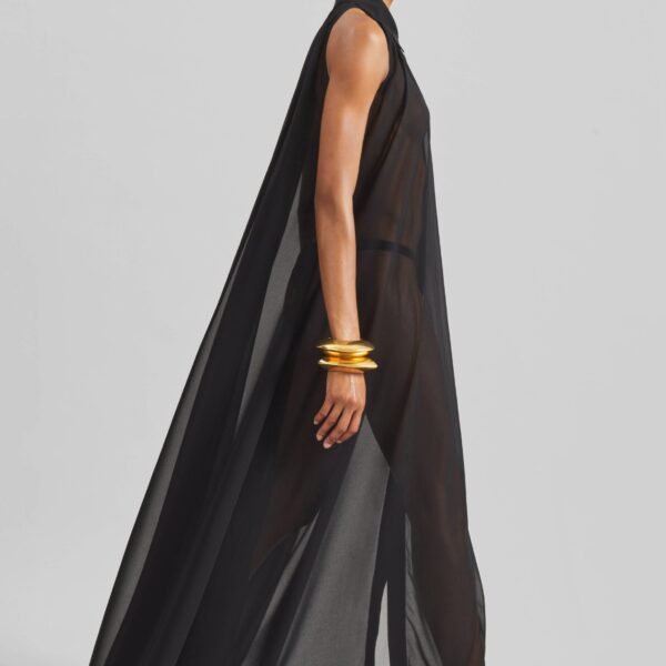 The Frankie Shop Sukie Sheer Halterneck Dress - Black - Oversized Minimalist Dresses in Black - Shop at Coveti