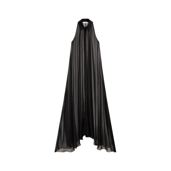 The Frankie Shop Sukie Sheer Halterneck Dress - Black - Oversized Minimalist Dresses in Black - Shop at Coveti