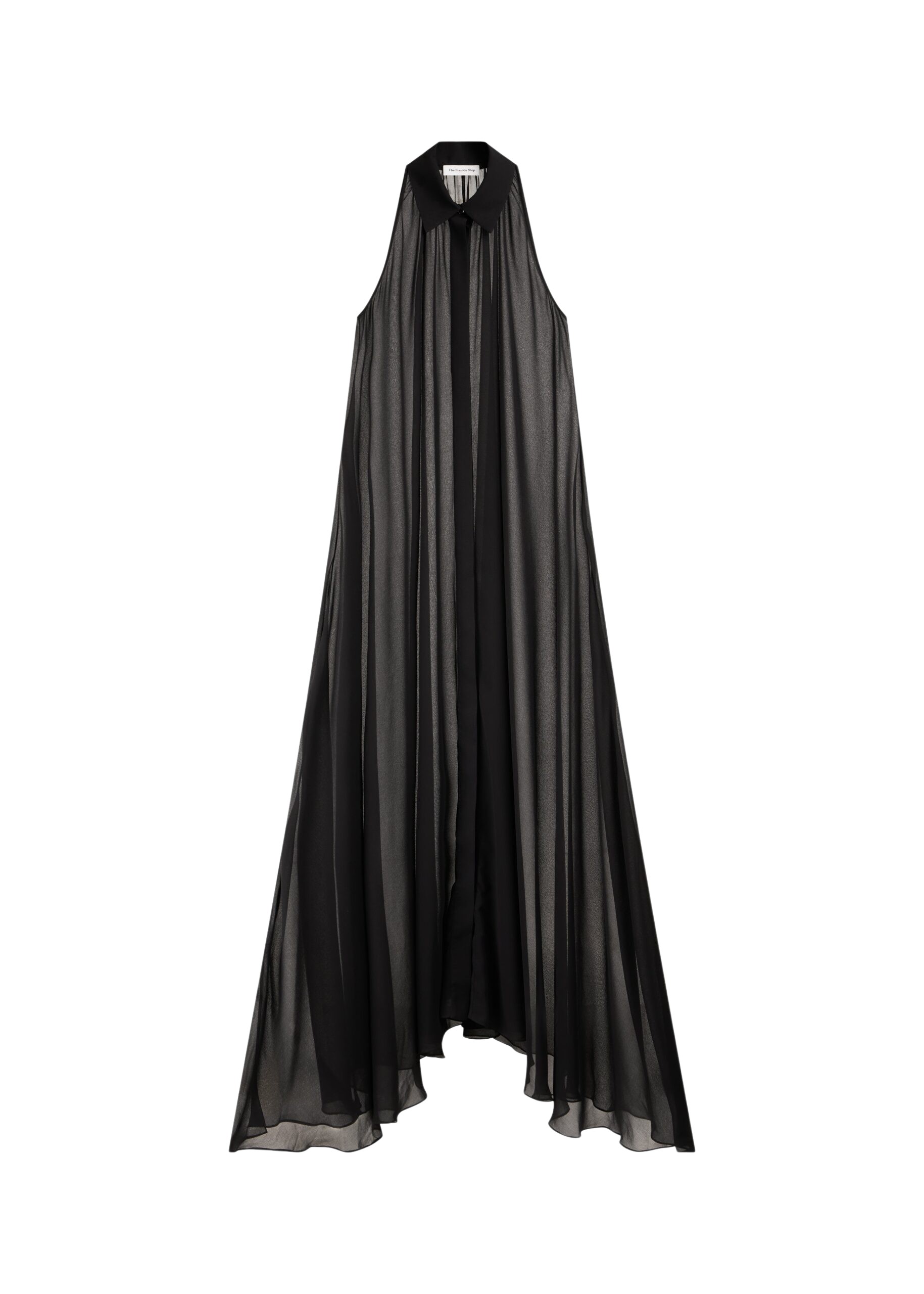 The Frankie Shop Sukie Sheer Halterneck Dress – Black