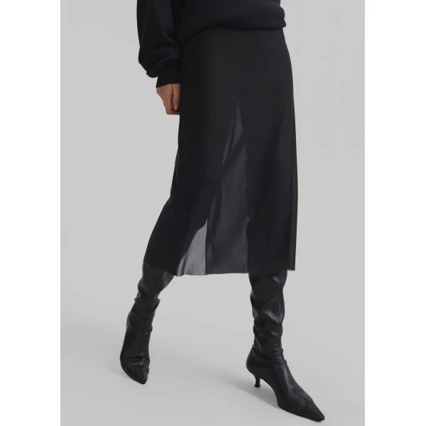 The Frankie Shop Suva Sheer Skirt – Black, view 2