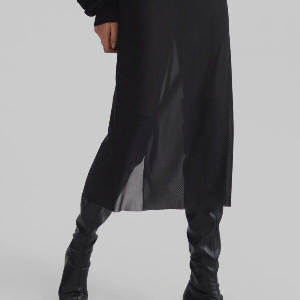 The Frankie Shop Suva Sheer Skirt - Black - Oversized Minimalist Skirts in Black - Shop at Coveti