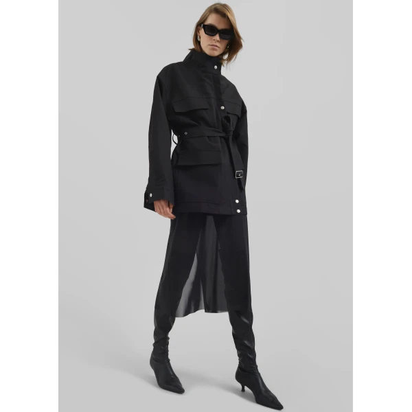 The Frankie Shop Suva Sheer Skirt – Black, view 3