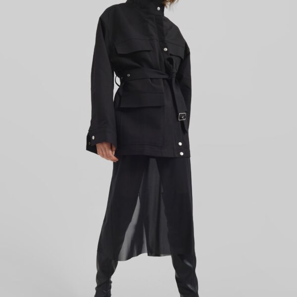 The Frankie Shop Suva Sheer Skirt - Black - Oversized Minimalist Skirts in Black - Shop at Coveti