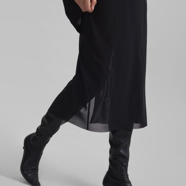 The Frankie Shop Suva Sheer Skirt - Black - Oversized Minimalist Skirts in Black - Shop at Coveti