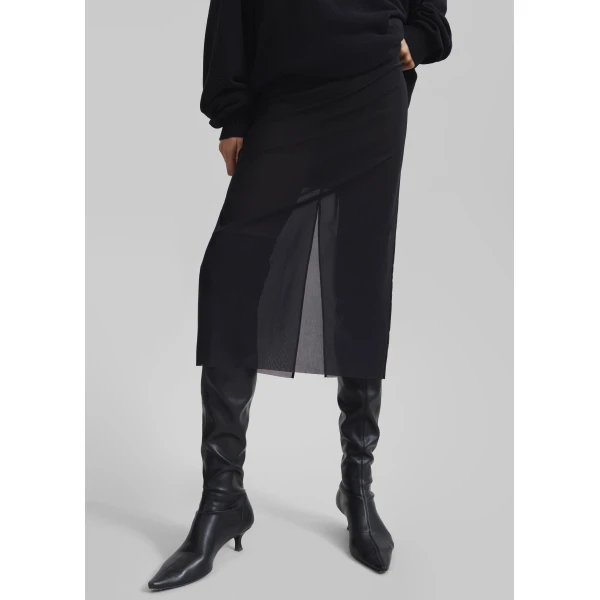 The Frankie Shop Suva Sheer Skirt – Black, view 6