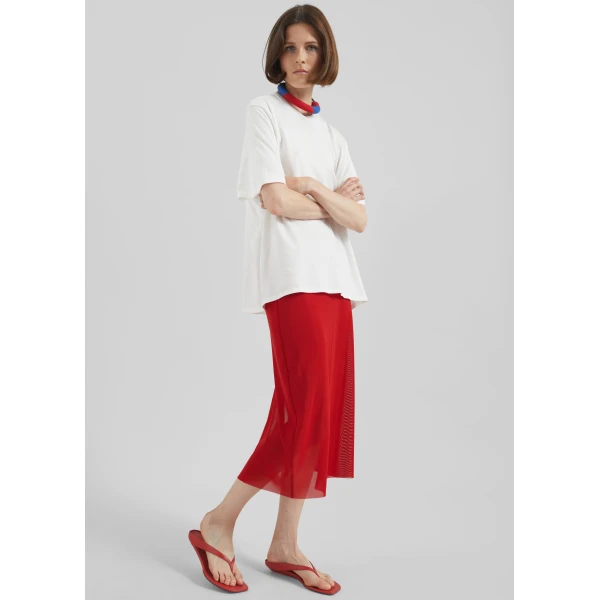 The Frankie Shop Suva Sheer Skirt – Red, view 2