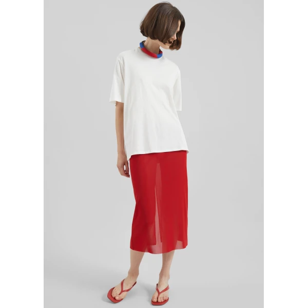 The Frankie Shop Suva Sheer Skirt – Red, view 3