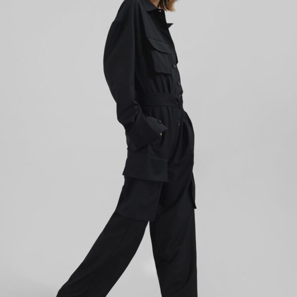 The Frankie Shop Suzie Jumpsuit - Black - Oversized Minimalist Jumpsuit in Black - Shop at Coveti
