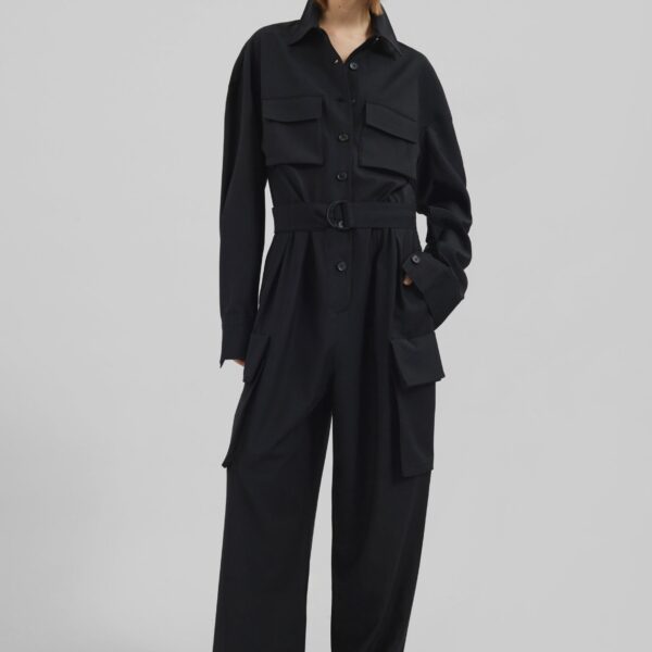 The Frankie Shop Suzie Jumpsuit - Black - Oversized Minimalist Jumpsuit in Black - Shop at Coveti