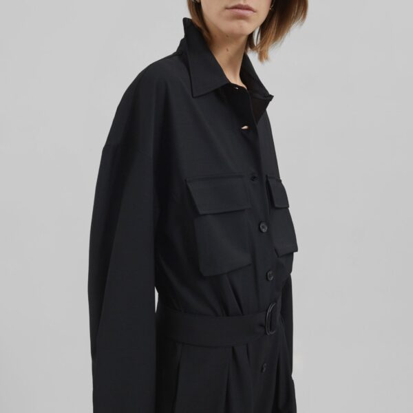 The Frankie Shop Suzie Jumpsuit - Black - Oversized Minimalist Jumpsuit in Black - Shop at Coveti