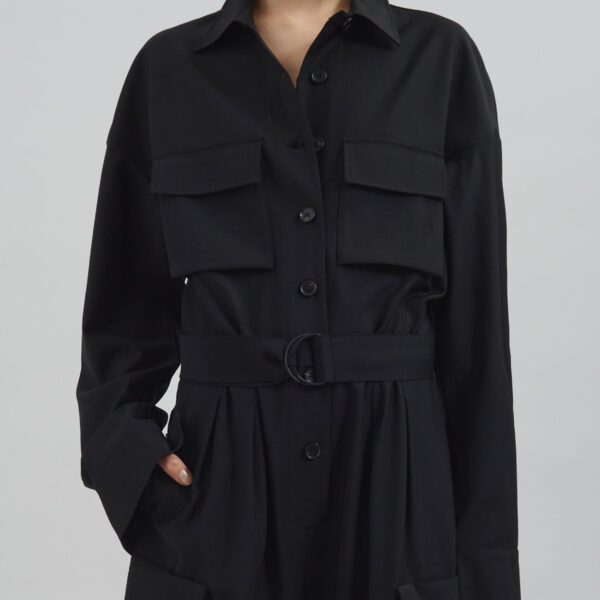 The Frankie Shop Suzie Jumpsuit - Black - Oversized Minimalist Jumpsuit in Black - Shop at Coveti