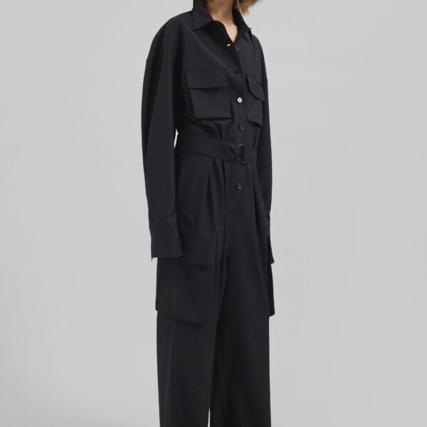 The Frankie Shop Suzie Jumpsuit - Black - Oversized Minimalist Jumpsuit in Black - Shop at Coveti