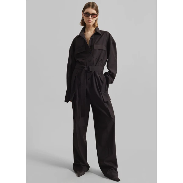 The Frankie Shop Suzie Jumpsuit – Brown, view 4