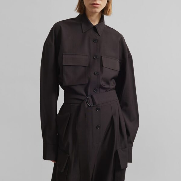 The Frankie Shop Suzie Jumpsuit - Brown - Oversized Minimalist Jumpsuit in Beige - Shop at Coveti