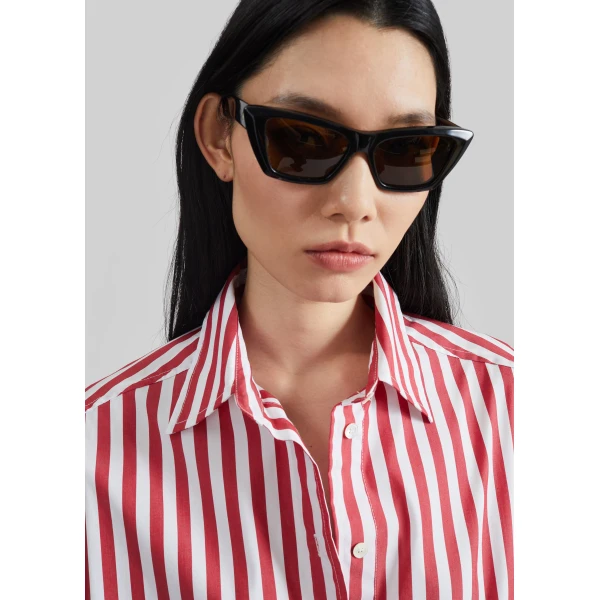 The Frankie Shop Sylvia Oxford Shirt – White/Red Stripe, view 5