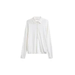 The Frankie Shop Tala Knit V-Neck Polo - White - Oversized Minimalist Tops in White - Shop at Coveti