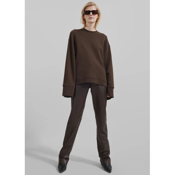 The Frankie Shop Talia Sweatshirt – Brown Top, view 2