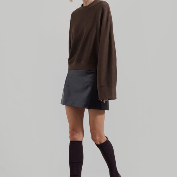 The Frankie Shop Talia Sweatshirt - Brown - Oversized Minimalist Tops in Beige - Shop at Coveti