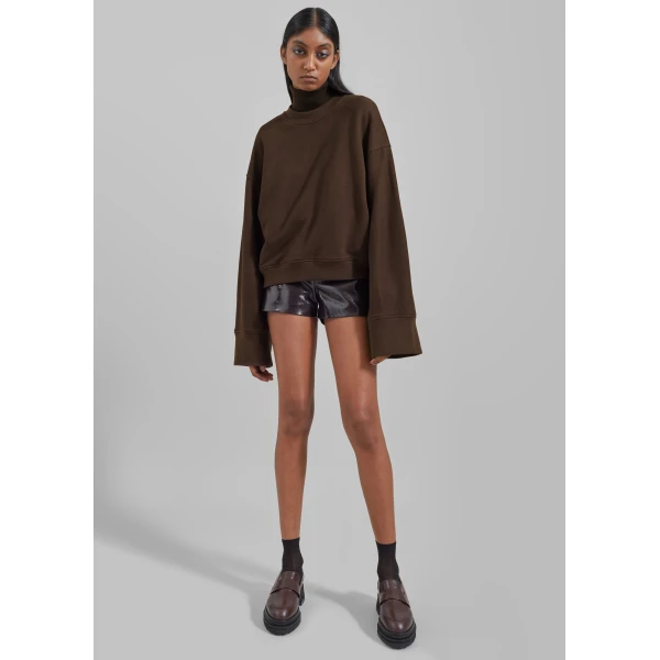 The Frankie Shop Talia Sweatshirt – Brown Top, view 5