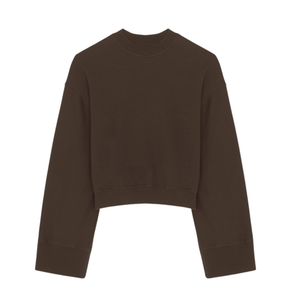 The Frankie Shop Talia Sweatshirt - Brown - Oversized Minimalist Tops in Beige - Shop at Coveti