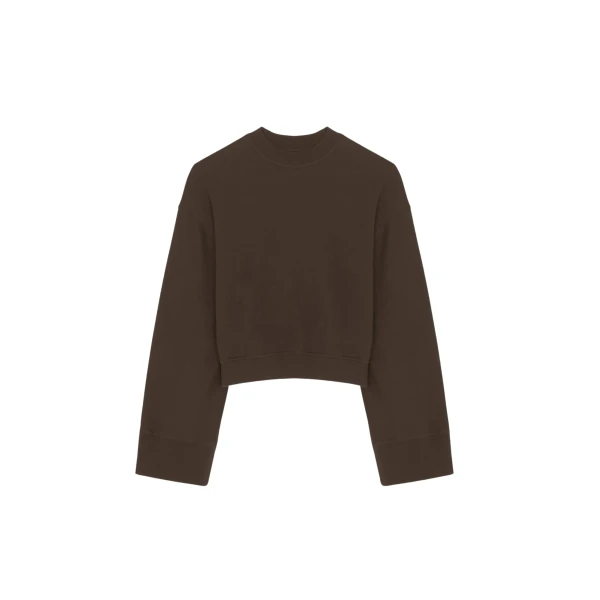 The Frankie Shop Talia Sweatshirt - Brown - Oversized Minimalist Tops in Beige - Shop at Coveti