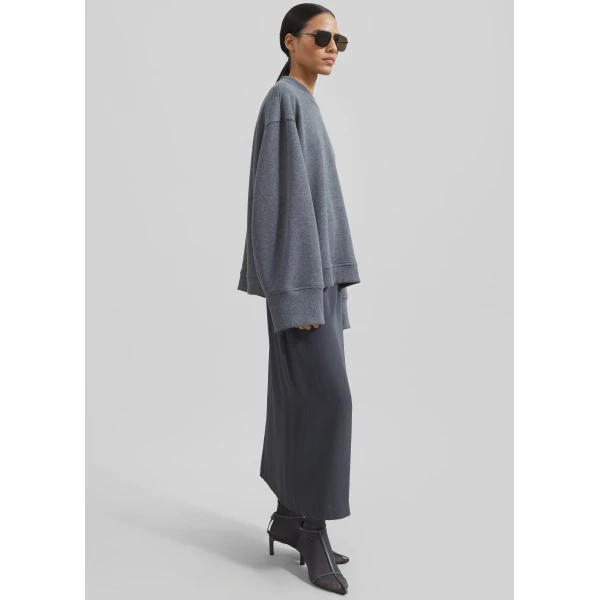 The Frankie Shop Talia Sweatshirt – Dark Grey Top, view 2