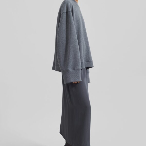 The Frankie Shop Talia Sweatshirt - Dark Grey - Oversized Minimalist Tops in Grey - Shop at Coveti