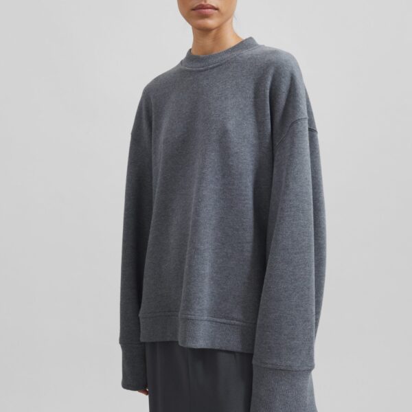 The Frankie Shop Talia Sweatshirt - Dark Grey - Oversized Minimalist Tops in Grey - Shop at Coveti