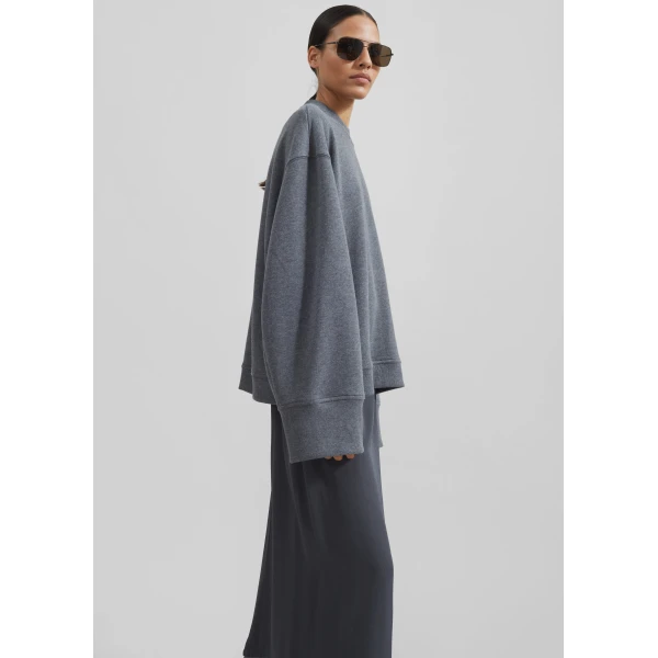 The Frankie Shop Talia Sweatshirt – Dark Grey Top, view 4